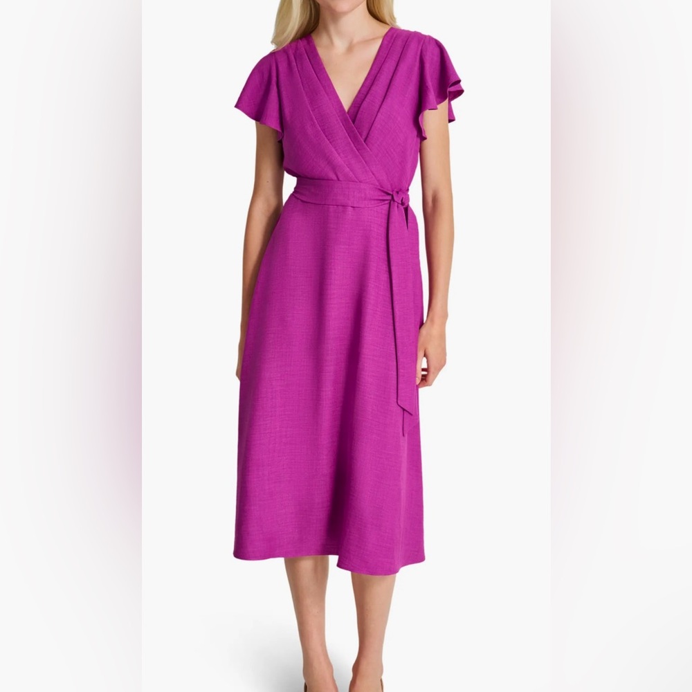 DKNY Midi Wrap Dress